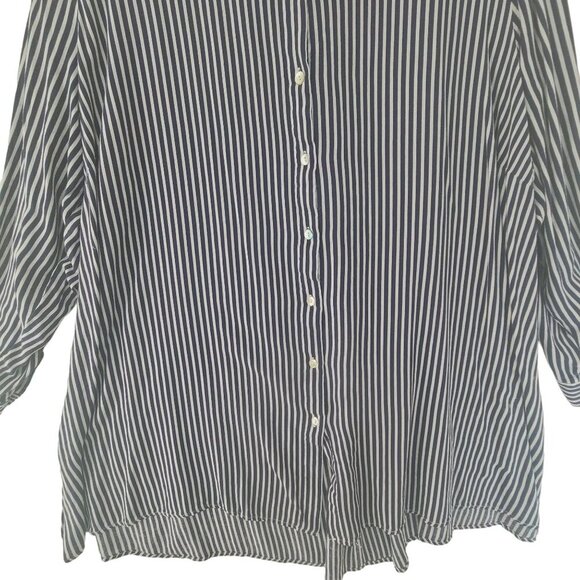 Arna York Women's Long Sleeve Button Down Shirt Striped Size 22/24 - Picture 2 of 8